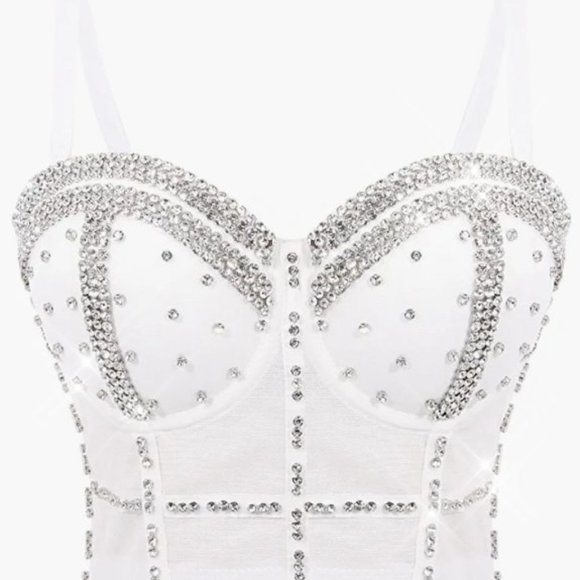 NEW Sparkling Bling Swarovski Crystal Rhinestone Bustier Bra Top + Gift! - Picture 8 of 10